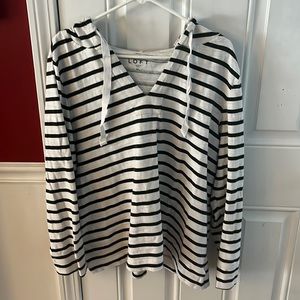 Loft striped hooded top size XL.